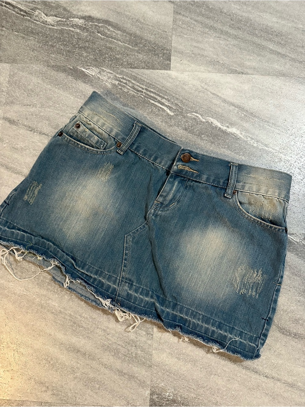 Y2K Katie K Denim Jeans microish denim skirt size L 💕